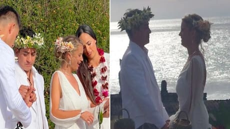 En una ceremonia simbólica: Fernando Godoy y Ornella Dalbosco se casaron en Rapa Nui