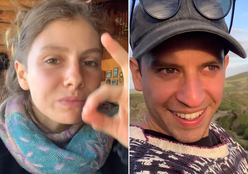 Octavia Bernasconi y Max Salgado en su paseo por el sur. Créditos: Instagram