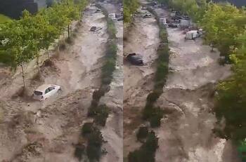 VIDEO | Inundaciones en España dejan carreteras y colegios destrozados en Zaragoza