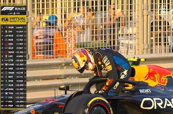 Triste final: Checo Pérez abandonó en su última carrera en la Fórmula Uno