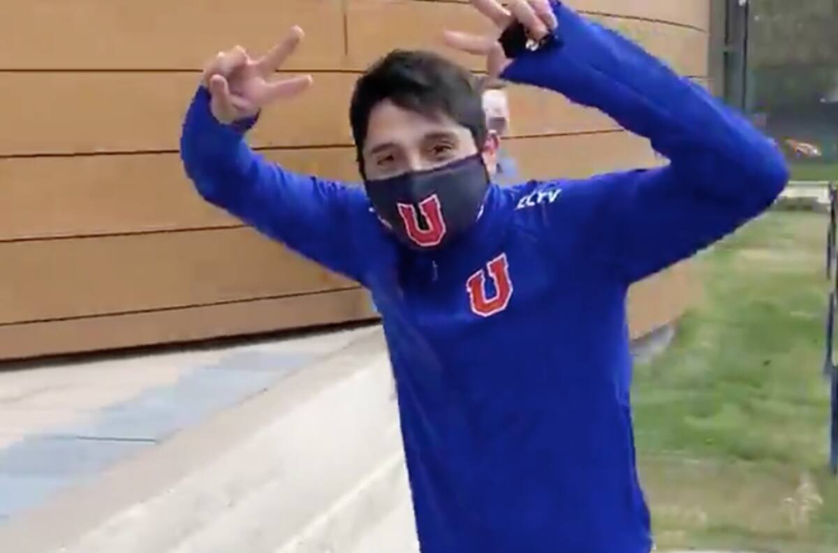 La alegría de Camilo Moya en el retorno a los entrenamientos en la U