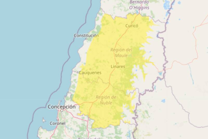 La alta presión se hará sentir principalmente en las regiones del Maule y Ñuble, dejando máximas de hasta 30°C. Créditos: DMC.