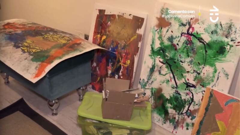 Obras de arte de Gisella Gallardo. Foto: CHV.