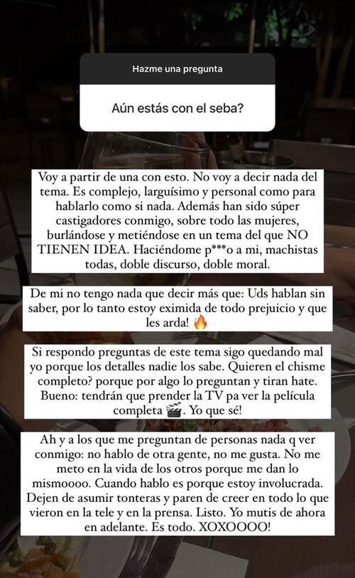 Camila Campos arremete contra quienes la criticaron por apoyar a Sebastián Ramírez.
