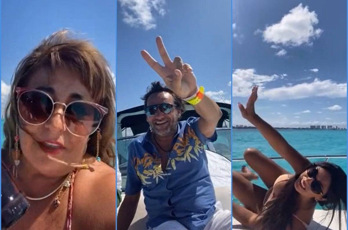 Escuchando Marcianeke y Arte Elegante: El inesperado carrete de Pamela Díaz, Helhue Sukni y Daniel Fuenzalida en un yate en Cancún