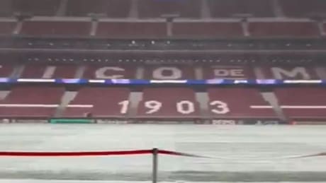 VIDEO | La nieve invade el estadio del Atlético de Madrid previo a una jornada decisiva en Champions League