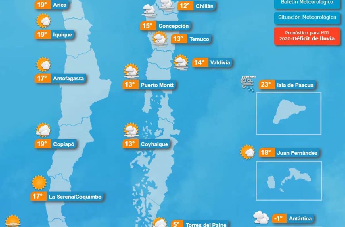 Se pronostican tormentas eléctricas en cuatro regiones del país