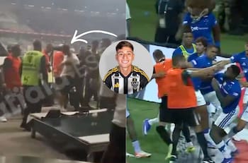 VIDEO | ¡Lo tuvieron que contener! Liberan inédito registro de Iván Román en batalla campal de Atlético Mineiro