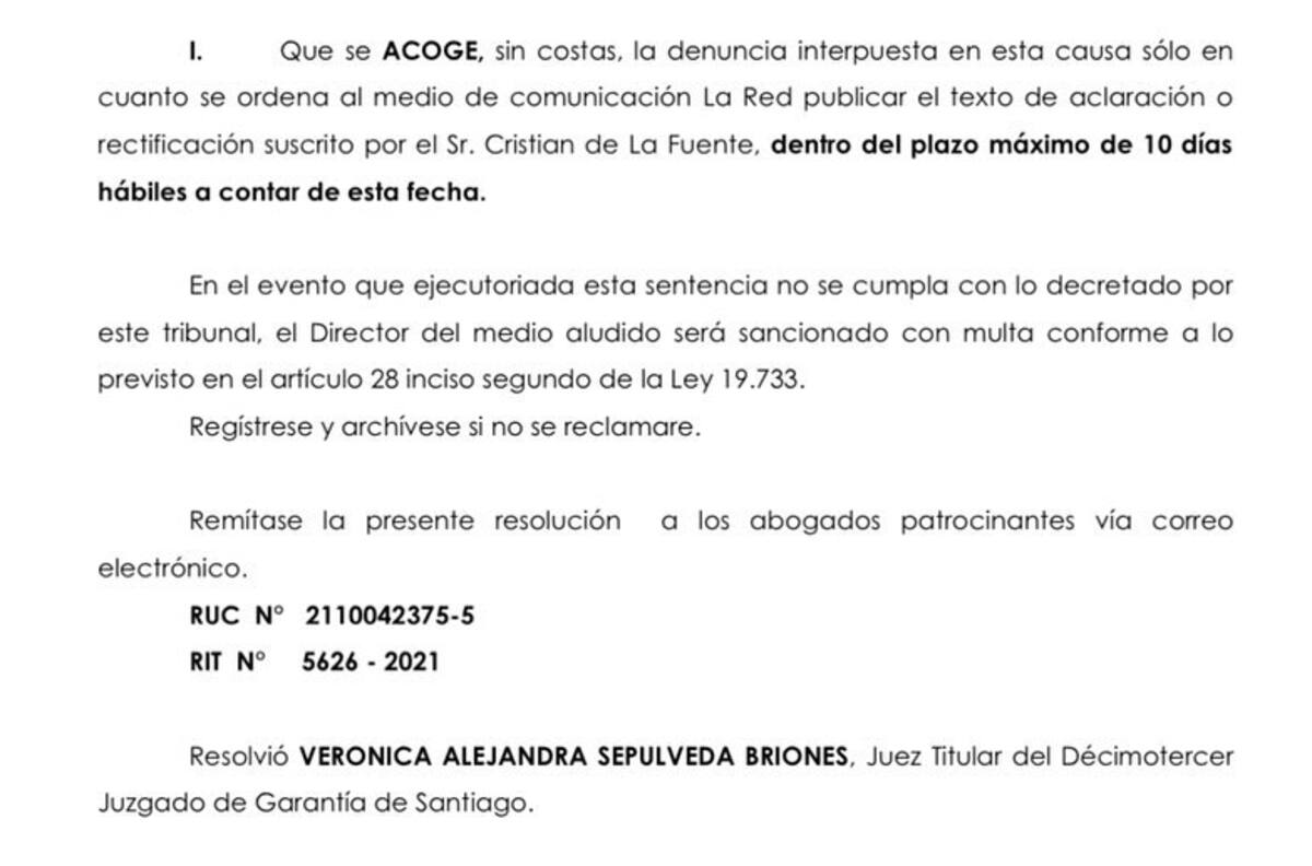 Justicia acoge denuncia de Cristián de la Fuente contra La Red por vincularlo al caso “Relojes VIP”: “No tengo ninguna relación con el señor Parived”