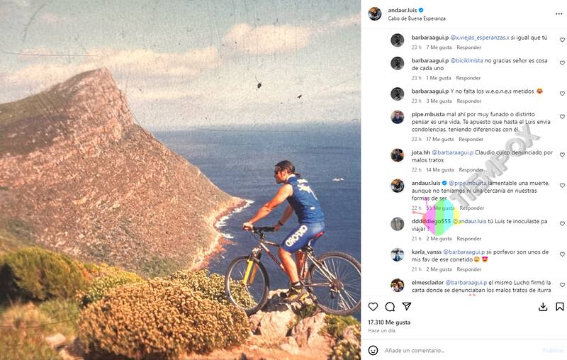 Luis Andaur habla de Claudio iturra en instagram