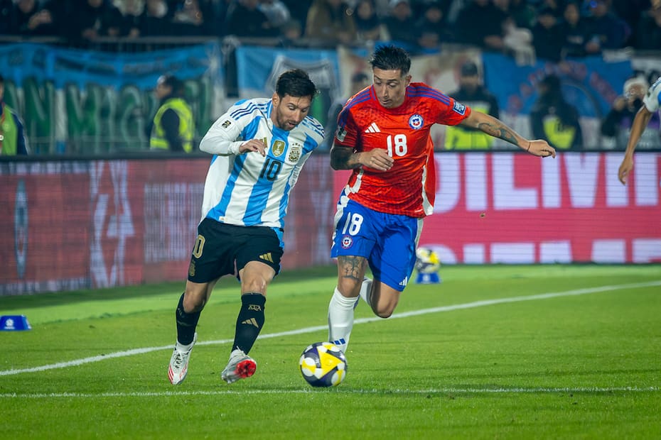 Lionel Messi en el partido de Chile vs Argentina por Eliminatorias 2025. Foto: Felipe Escobedo