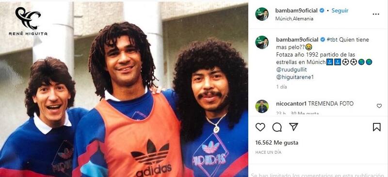 Publicación de Iván Zamorano en su cuenta personal de Instagram.