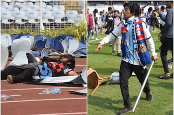 VIDEO | Destrozos y un caos total: la furia de los hinchas tras la visita de Lionel Messi a la India