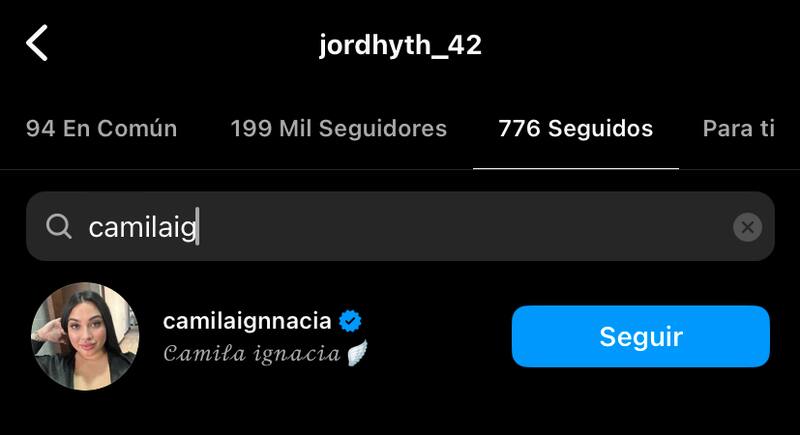 Jordhy Thompson volvió a seguir en Instagram a su expareja Camila Sepúlveda.
