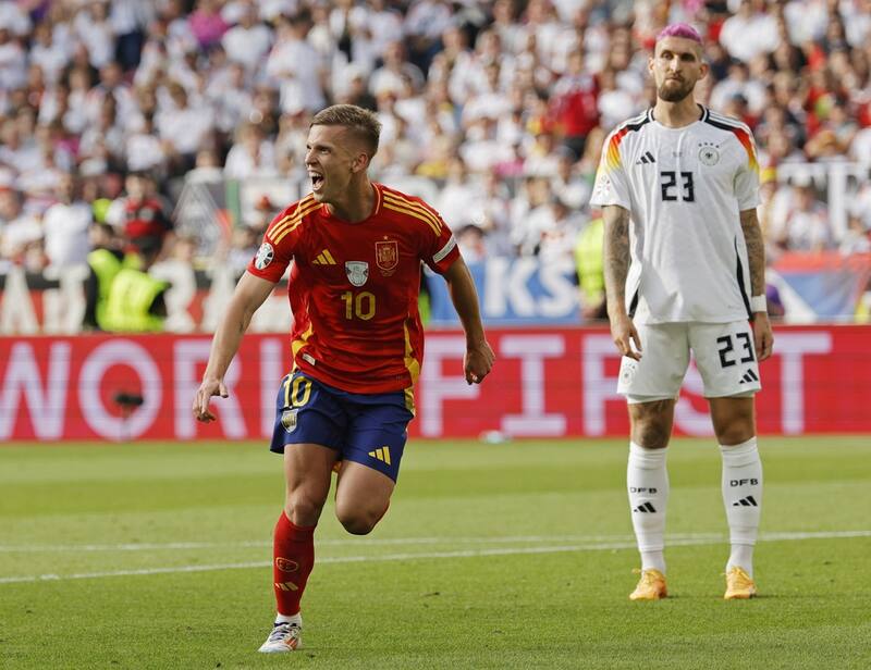 . Dani Olmo fue la figura en el triunfo de España ante Alemania. Foto: EFE.