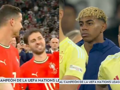 La reacción de Lamine Yamal que da la vuelta al mundo durante la celebración de Cristiano Ronaldo