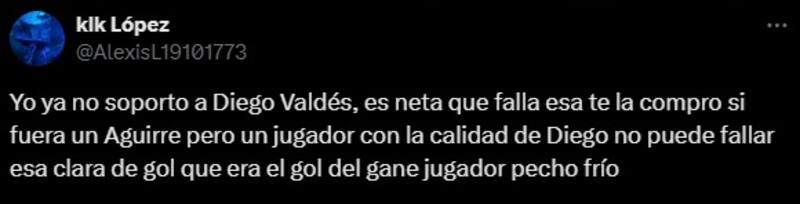 Hinchas del América criticaron a Diego Valdés.