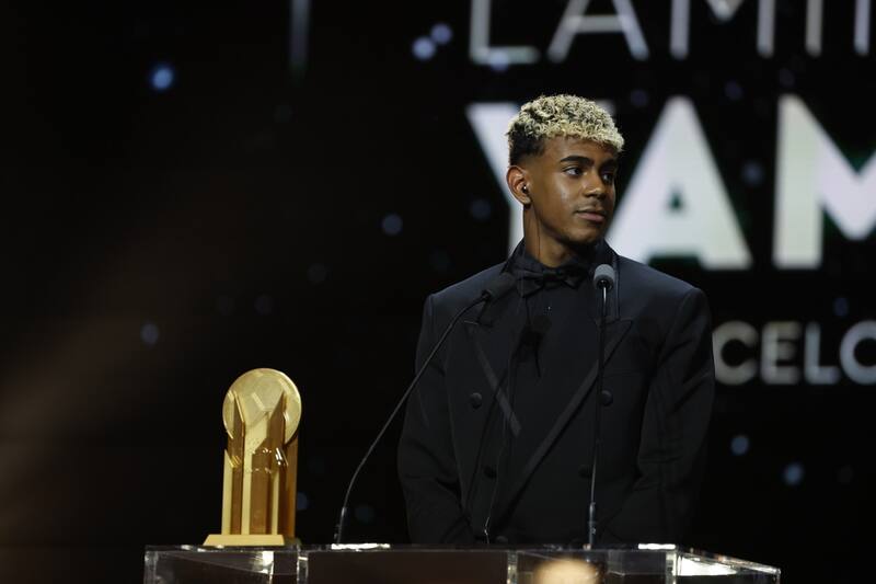 durante la ceremonia de premiación del Balón de Oro 2025.