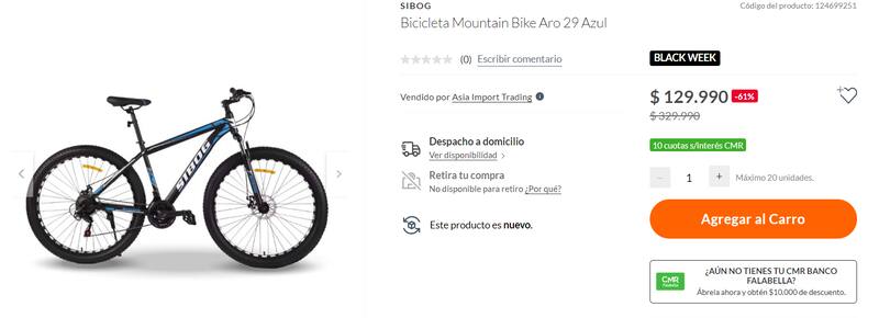 Bicicleta Mountain Bike de Falabella - Aro 29
