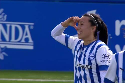 Camila Sáez en España. Foto: @DAZN_ES