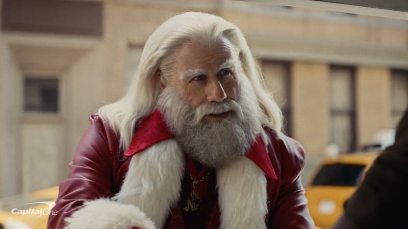 John Travolta como Santa para comercial