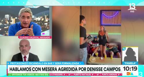 Habla con el programa de Canal 13 para contar su testimonio por la amenaza de Denisse Campos. Créditos Captura: Canal 13.
