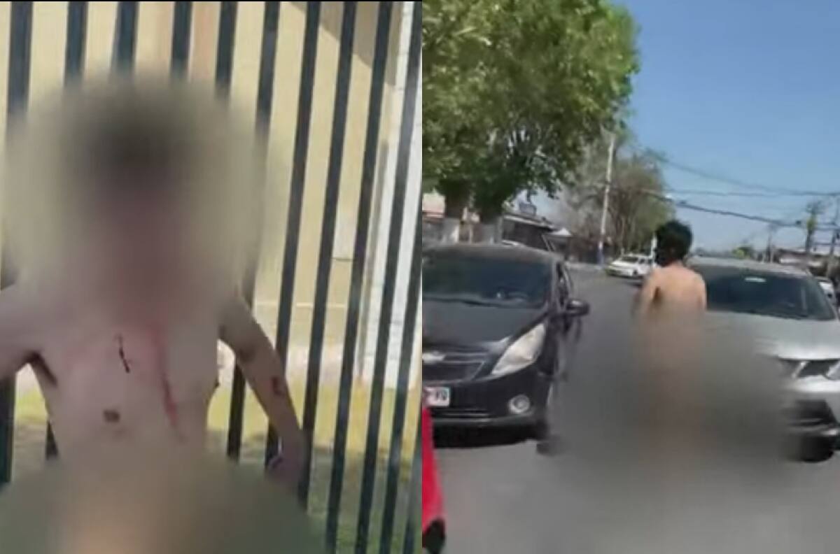 VIDEO | Detención ciudadana en San Bernardo terminó con delincuente huyendo desnudo