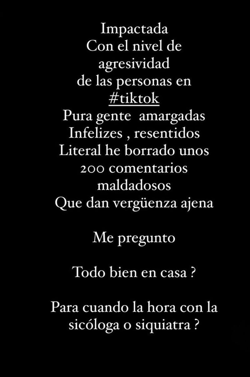 El descargo de Michelle Carvalho. Créditos: Instagram