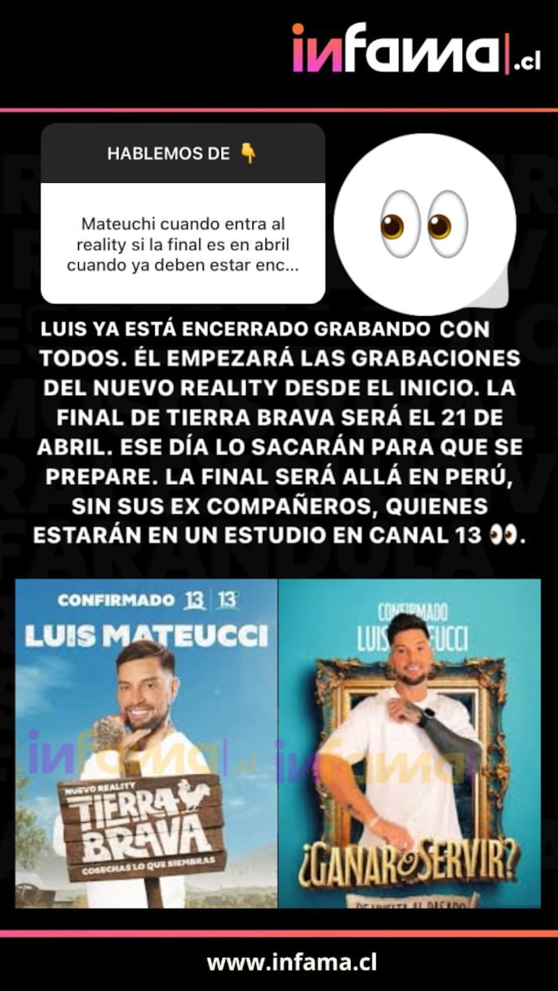 Luis Mateucci es finalista de "Tierra Brava"
