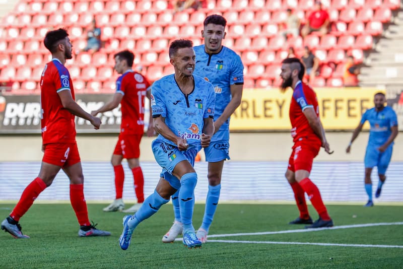 El jugador de O'Higgins, Diego Buonanotte celebra su gol contra Unión La Calera.