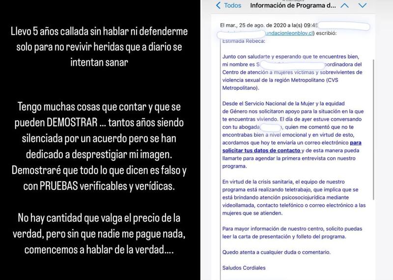 La influencer reafirmó la versión de su abuso. Créditos: Instagram