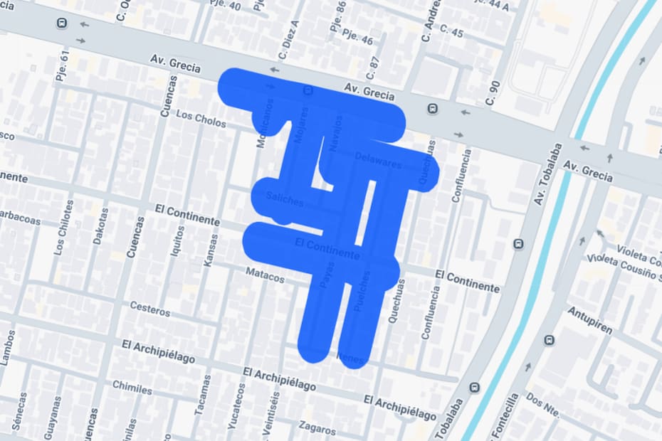 Sector afectado por el corte de luz.