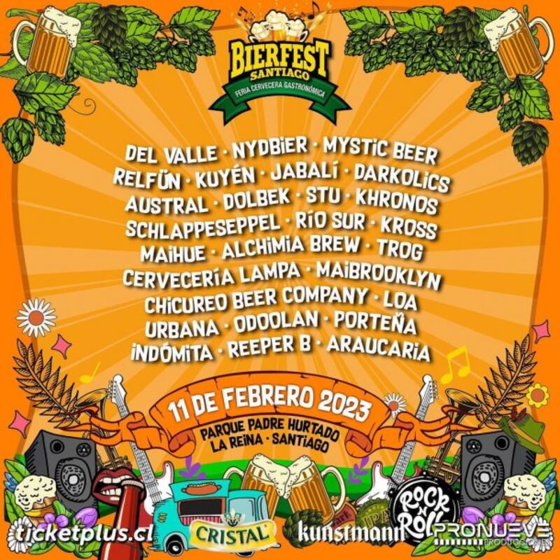 Marcas de cerveza presentes en Bierfest Santiago 2023