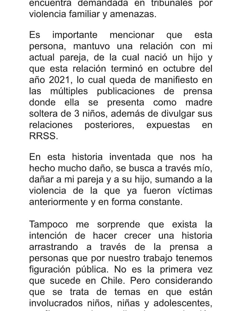 alzó la voz en Instagram