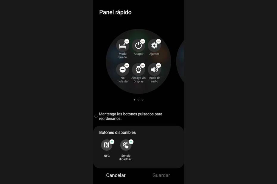 Podrás configurar lo que quieres ver cuando deslizas tu dedo hacia abajo en tu Galaxy Watch.