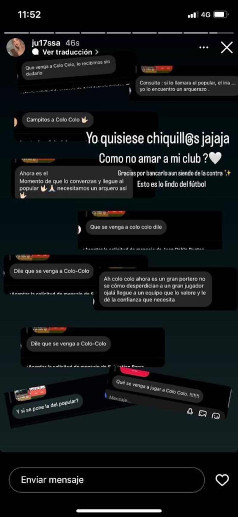 Hinchas de Colo Colo piden a Cristóbal Campos en el Cacique, tras su salida de la U.