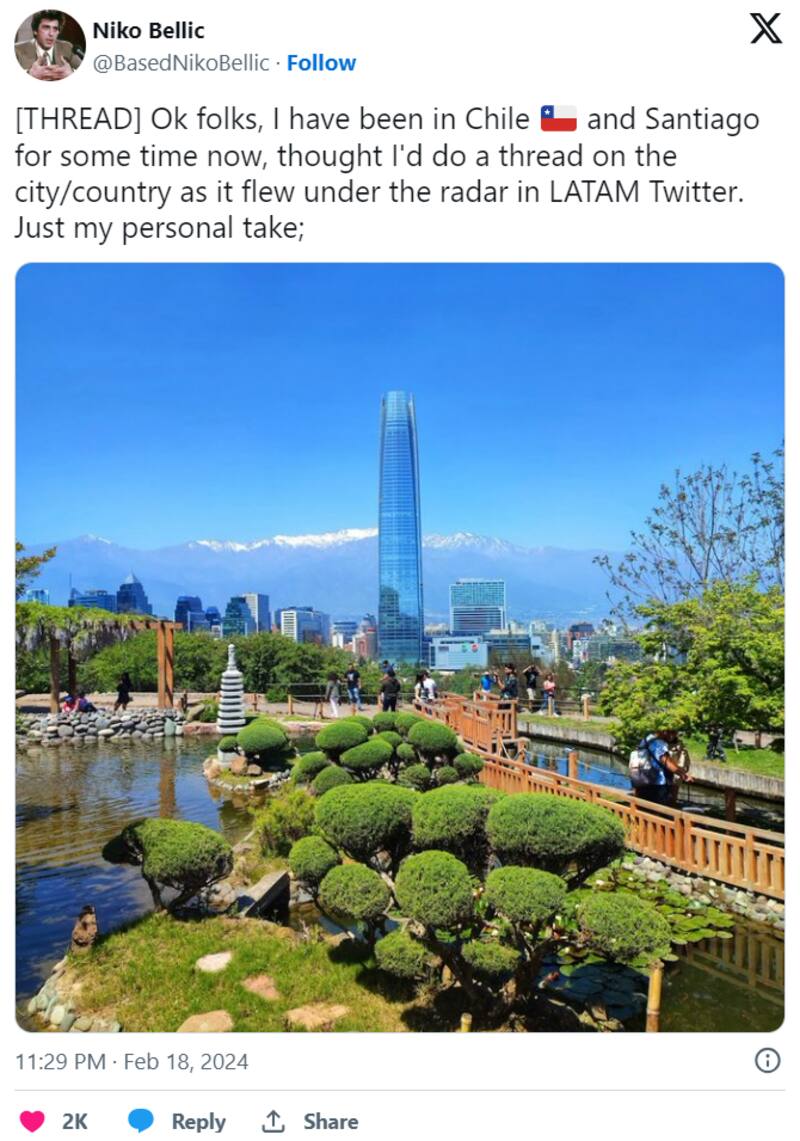 El hilo del turista canadiense ya suma más de 1.200 reacciones en la red social.