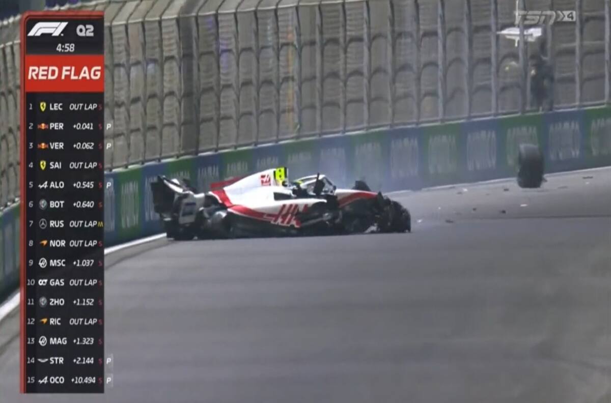 VIDEO | Mick Schumacher protagonizó un violento accidente en el GP de Arabia Saudita