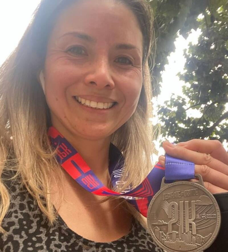 Yoyi Riveros en la reciente corrida Gana Santiago. Créditos: Instagram