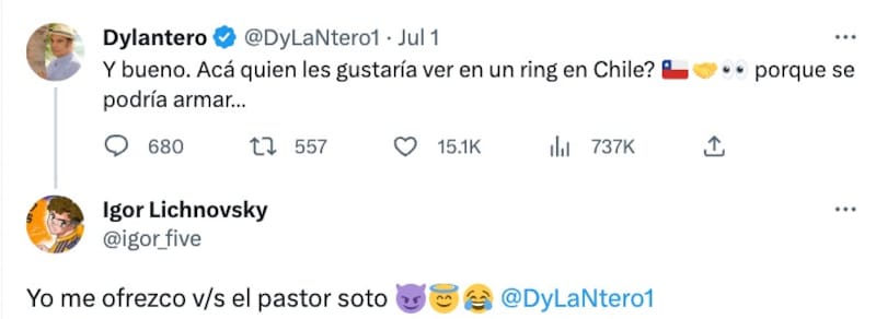 El central se postuló en redes sociales.