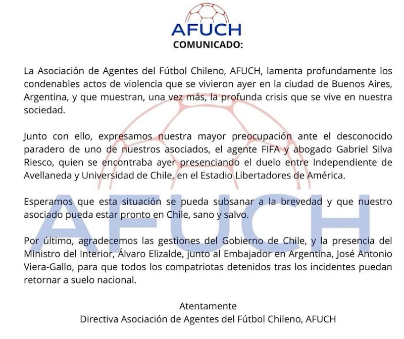 Se denunció la desaparición de Gabriel Silva tras el partido entre Independiente y la U.