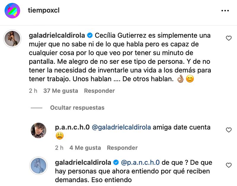 Gala Caldirola arremetió contra Cecilia Gutiérrez.
