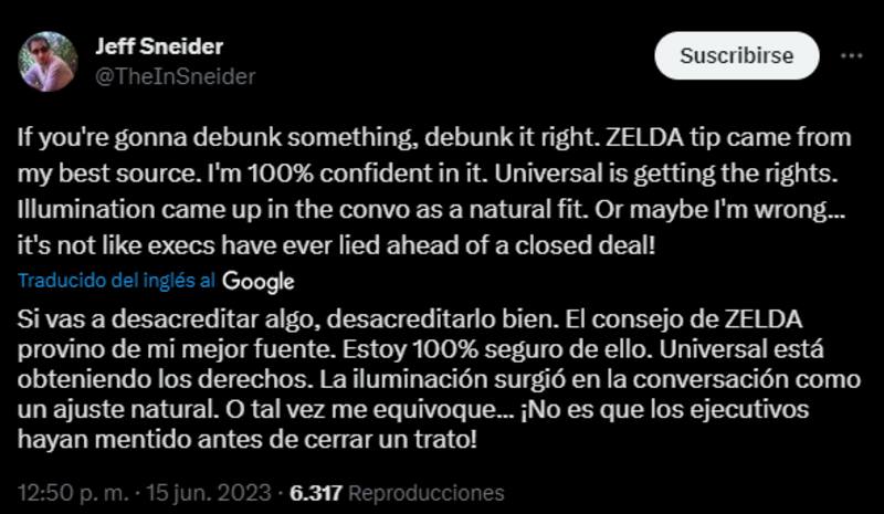 Eso fue lo que comentó el reportero hoy. Créditos: Pantallazo Twitter.