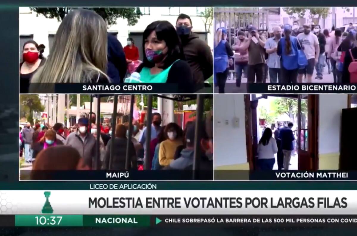 Votantes reclamaron por cobertura de Mega y pidieron a periodista que se fuera de local de votación