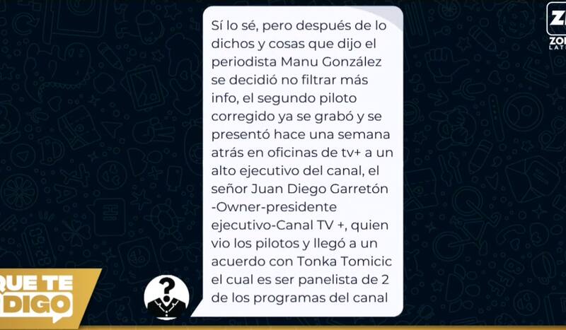 Tonka Tomicic llegaría a Tal Cual y Pedro y Pancha.
