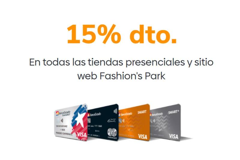 Fashion's Park ofrece rebajas del 15% a los clientes de la entidad.
Créditos: Banco Estado.