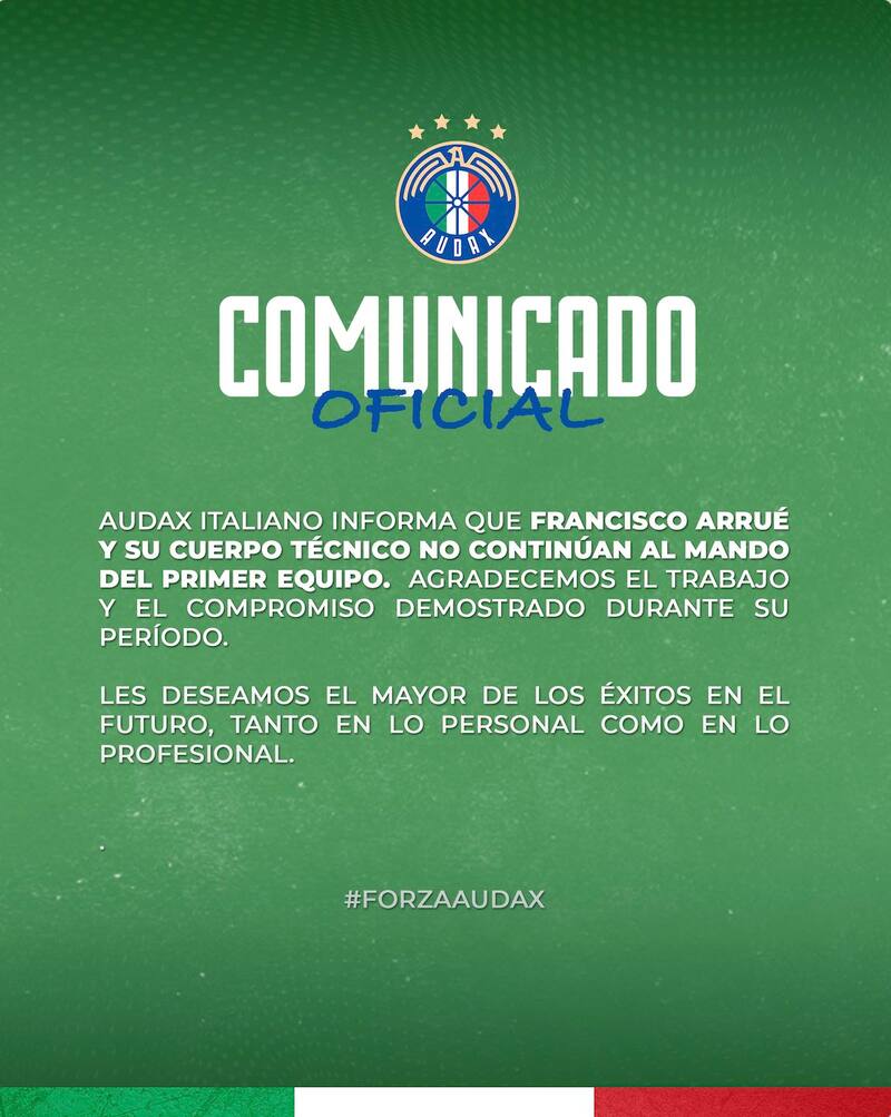 Comunicado Audax Italiano