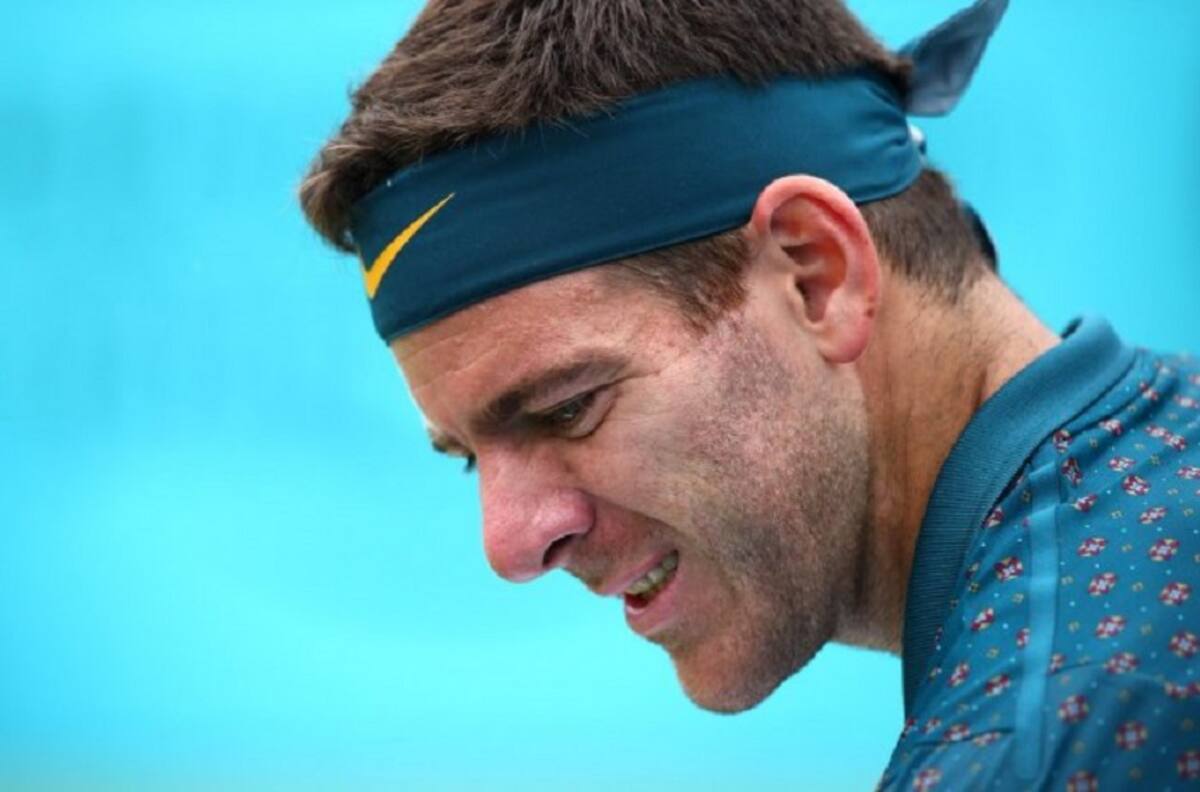 Juan Martín del Potro se volvió a fracturar la rótula de su rodilla derecha y no jugará Wimbledon