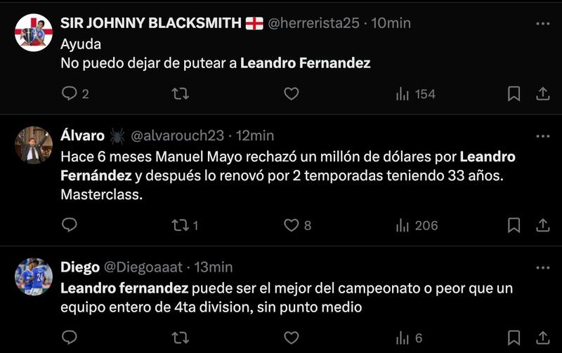 Cuestionamientos de los hinchas azules.