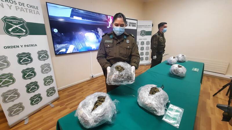 Incautación de Marihuana Ruta 5 Sur por OS7 de Carabineros | Foto: Comunicaciones de Carabineros de Chile